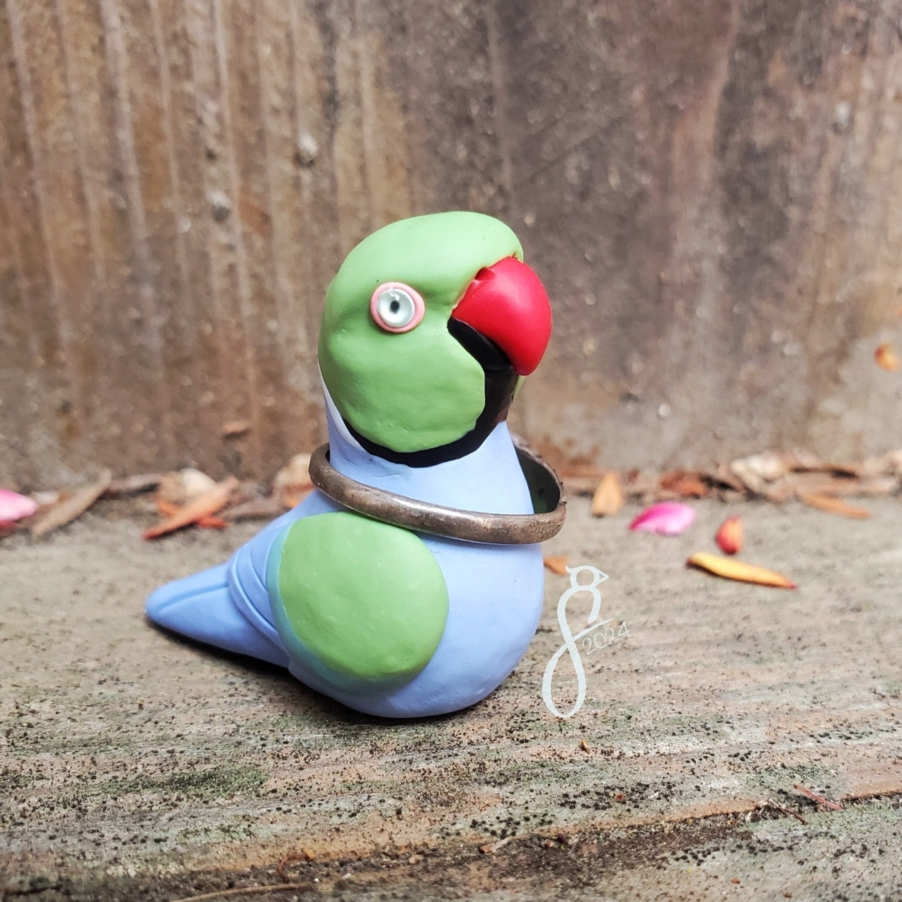 Green-Violet Ringneck Figurine