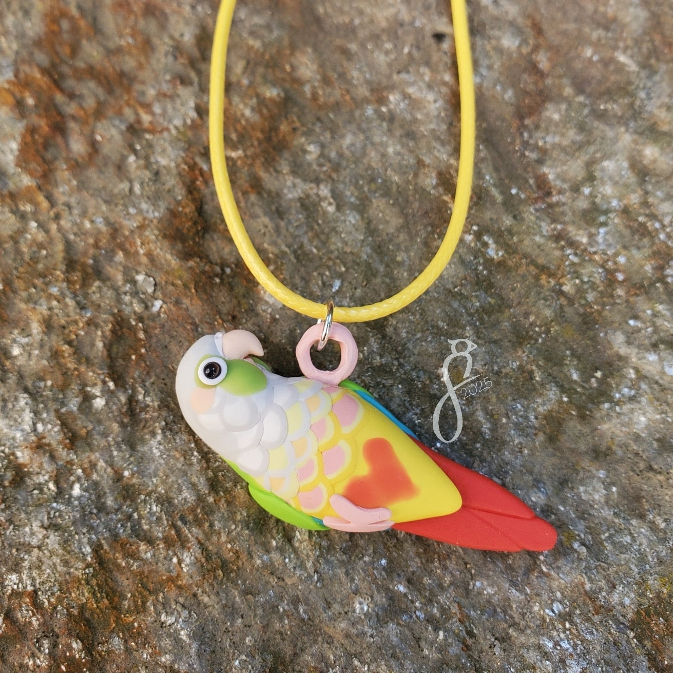 Pineapple Green Cheek Conure Pendant