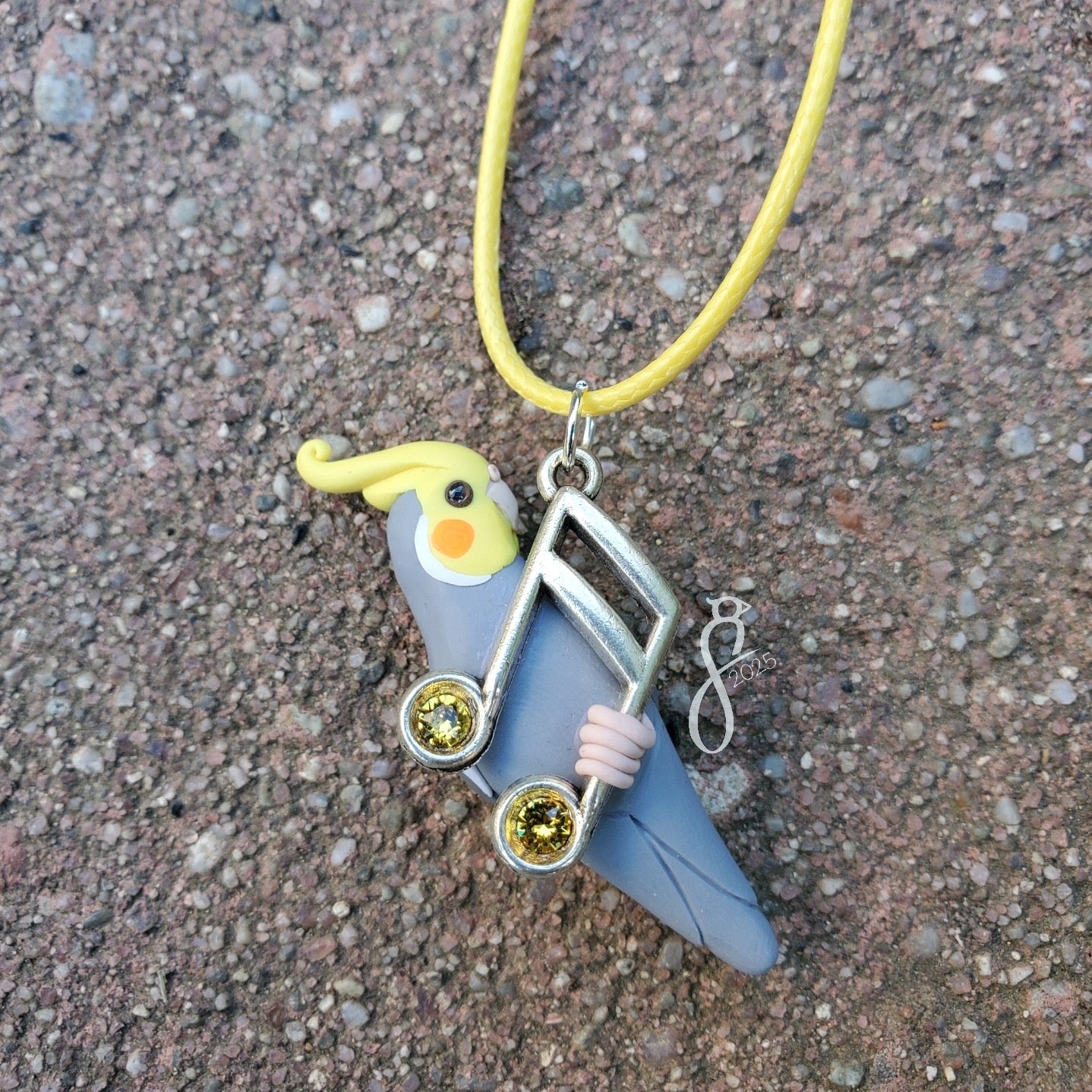Musical Cinnamon Cockatiel Pendant