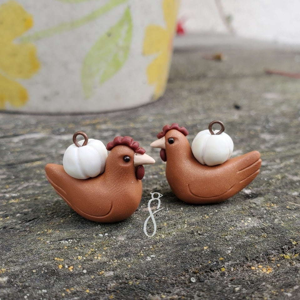 Glowing White Pumpkin Chicken Charm