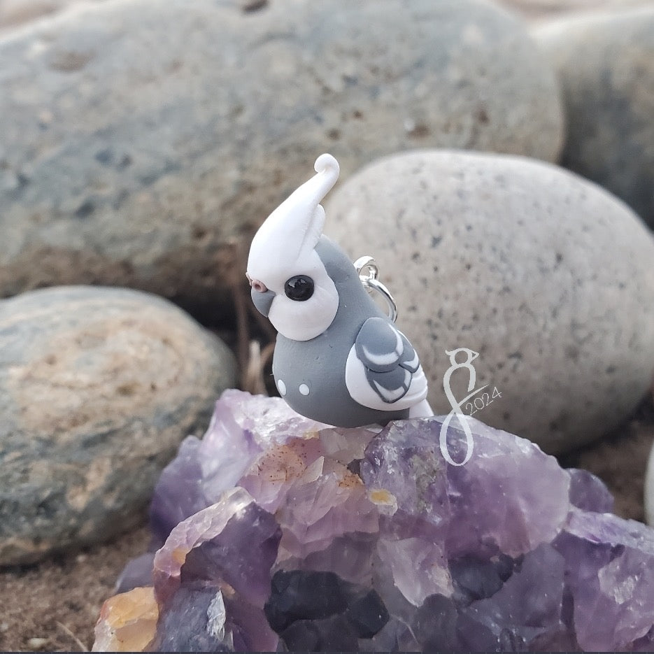 Whiteface Pearl Cockatiel Charm