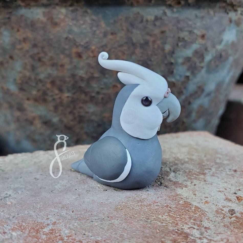 Whiteface Cockatiel Figurine