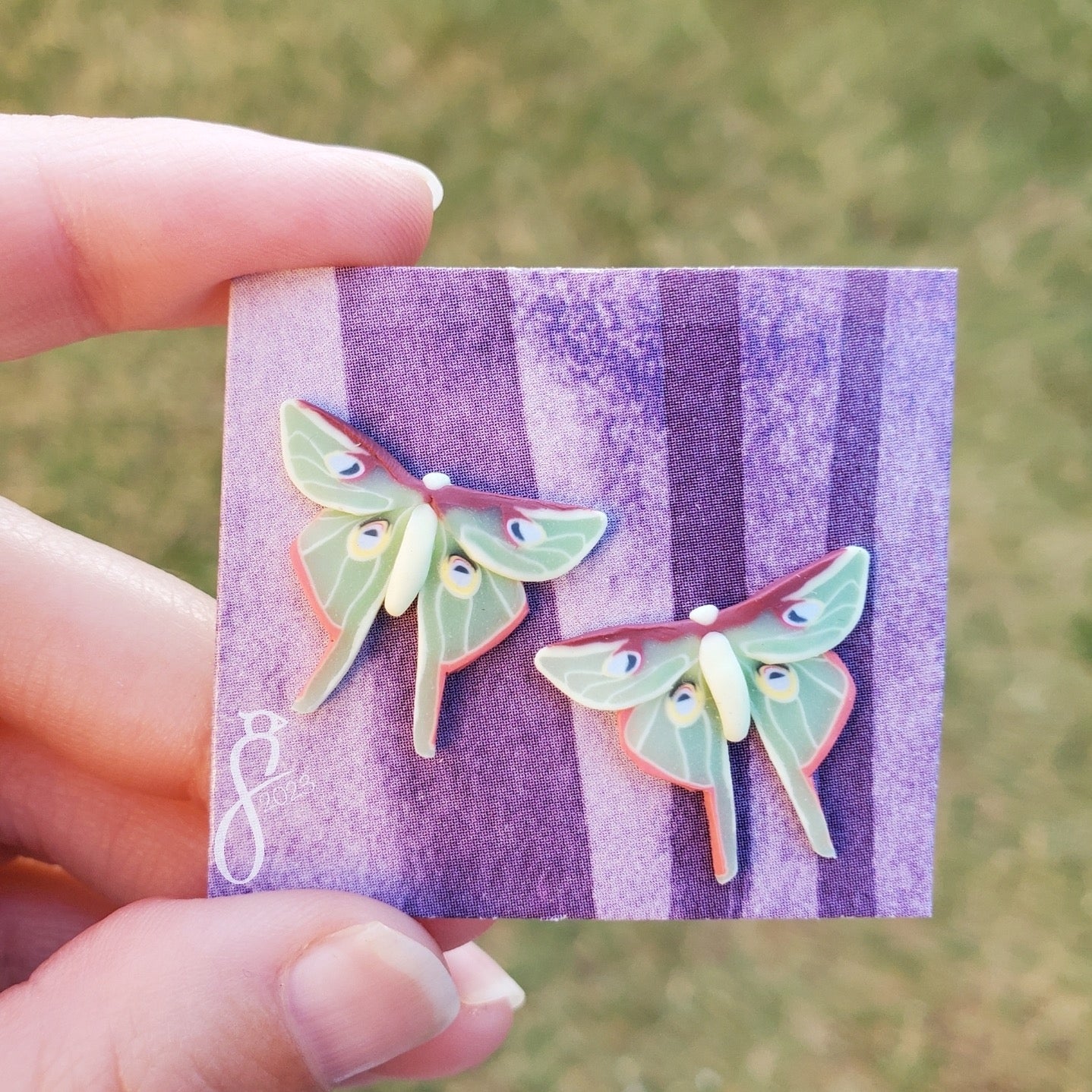Luna Moth Stud Earrings