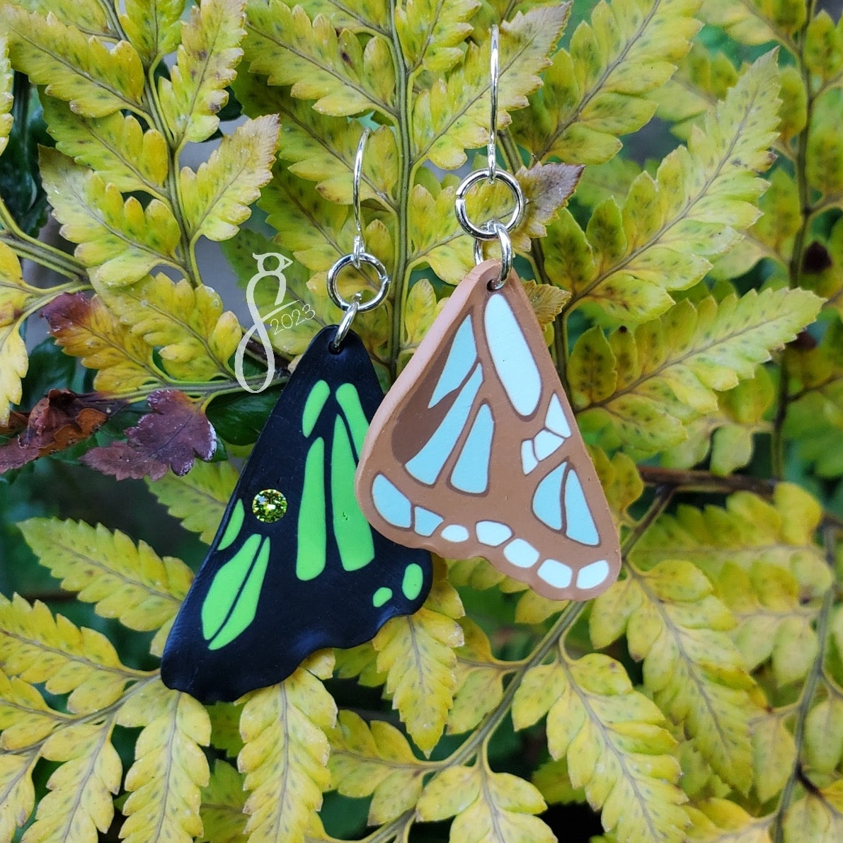 Malachite Wing Earrings