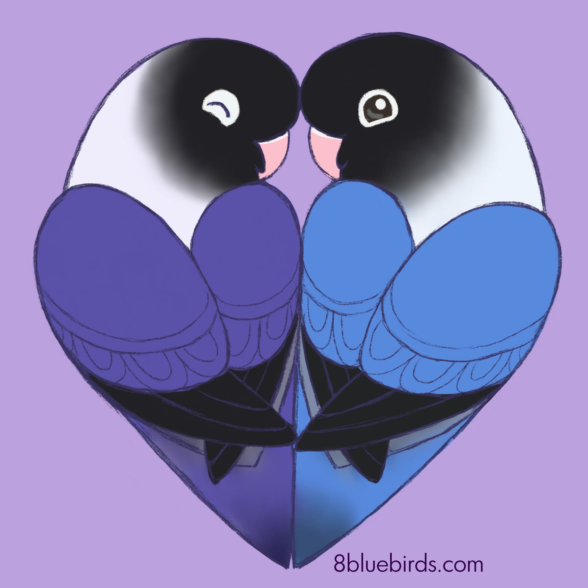 Masked Lovebird Heart T-Shirt