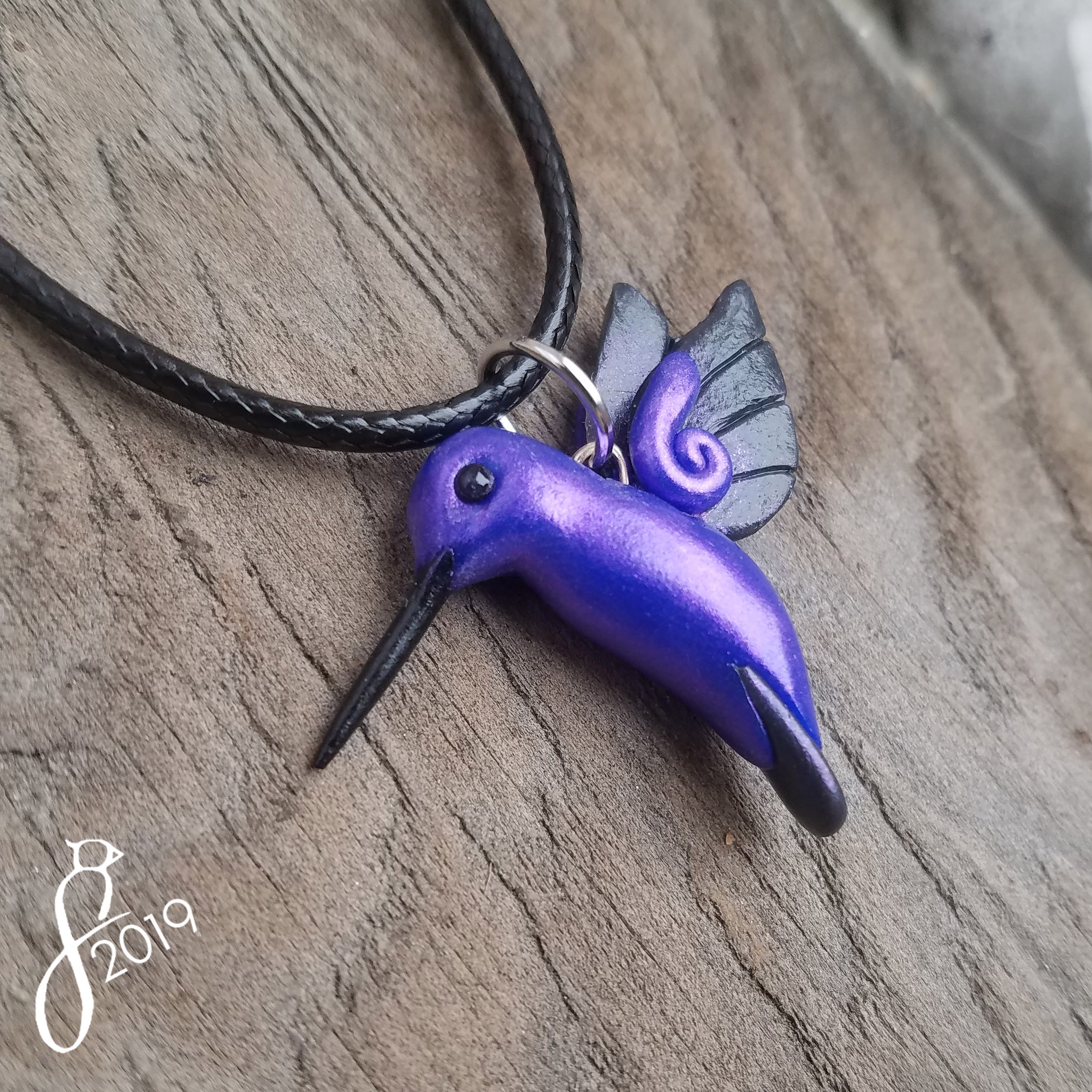 Violet Hummingbird Necklace